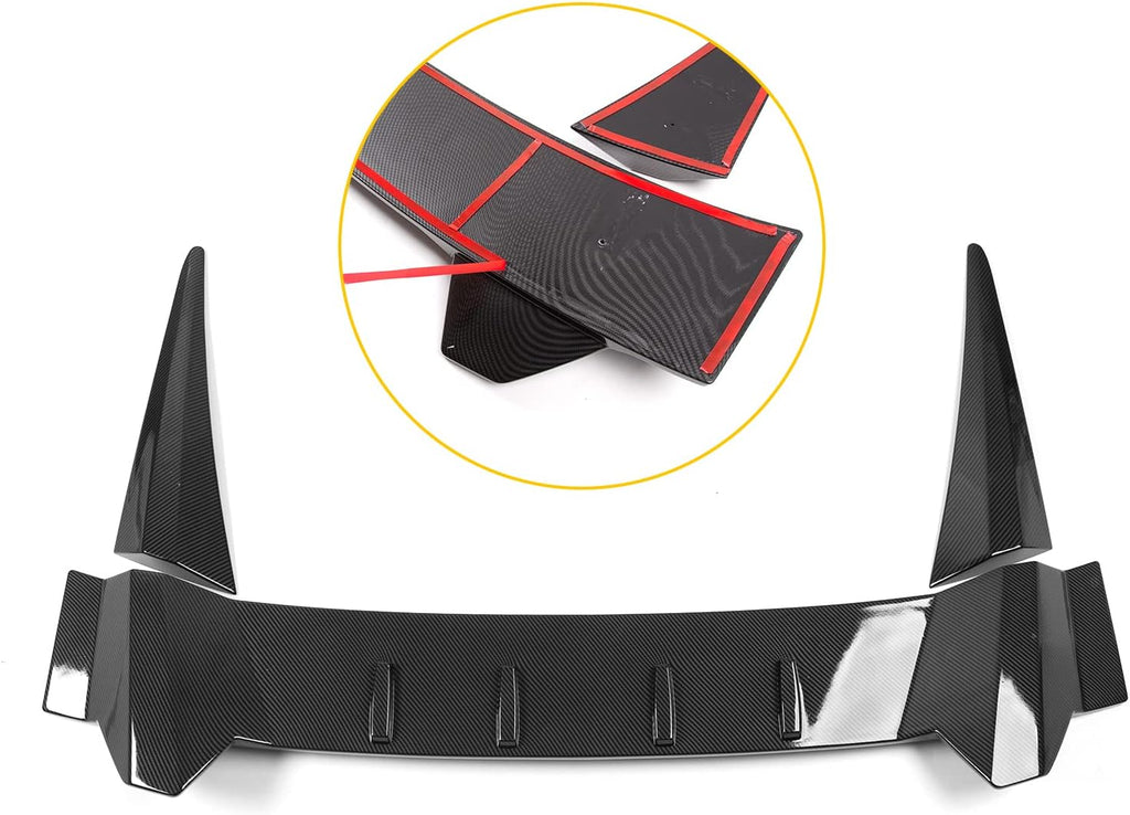 Glossy Carbon Fiber Pattern Rear Window Roof Spoiler Wing Lip F408077