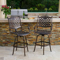 Shiny Copper Cast Aluminum Outdoor Bar Stool, Set of 2 N462673