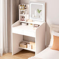 White Vanity Desk Set with Mirror and Drawer T738