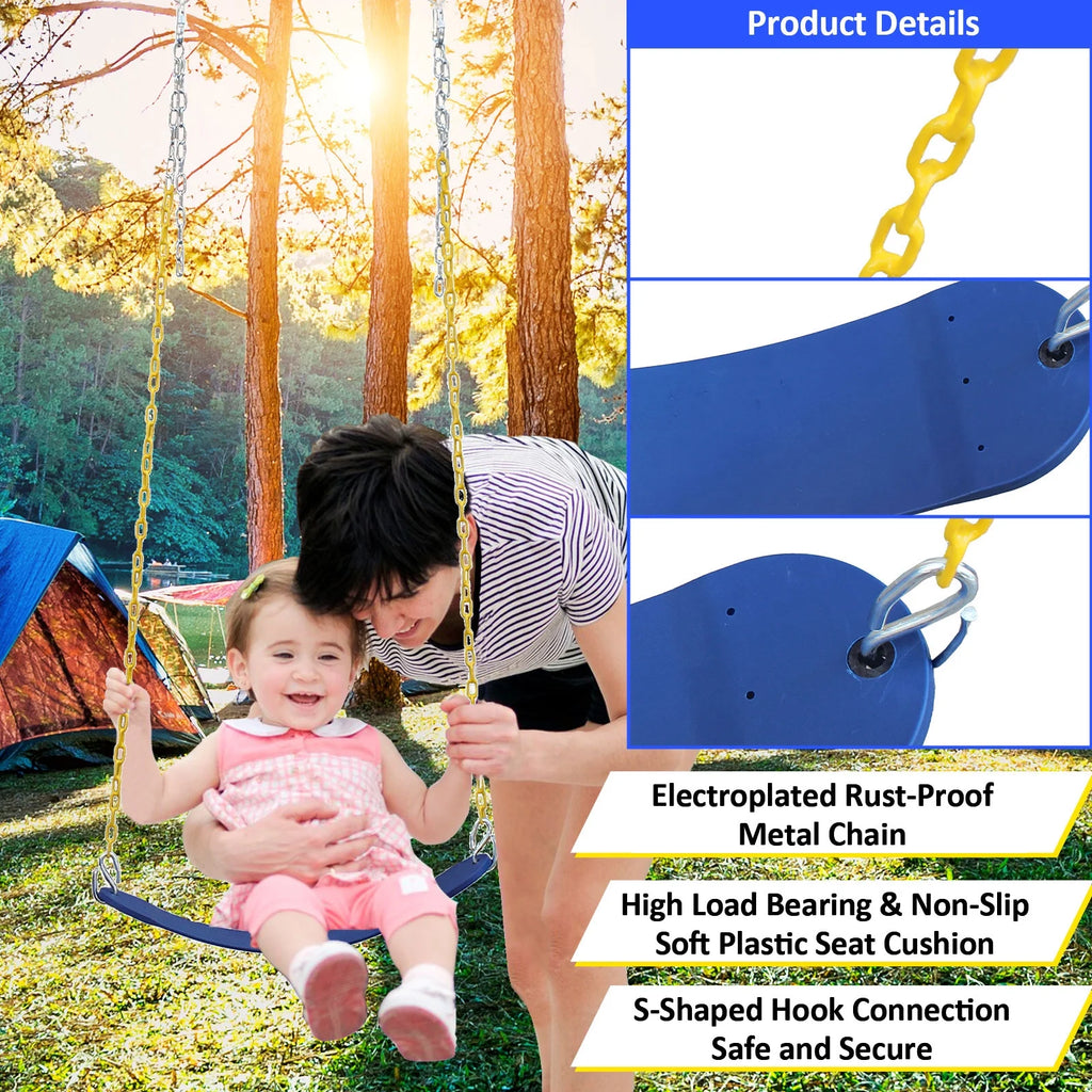 Heavy Duty Metal Swing Set with Disc Swing and Belt Swing X9804