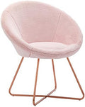 White Faux Fur Accent Chair with Golden Metal Legs 1 PCS T487697
