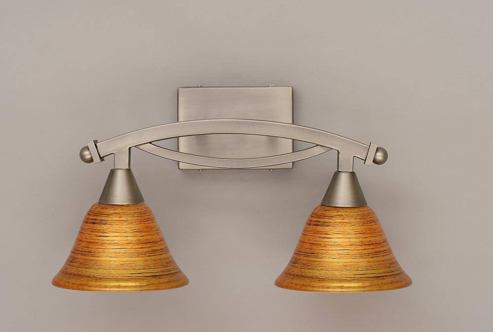Two Light Bath Bar Brushed Nickel Finish with Glass S95520