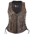 Distress Brown Leather Vest N890