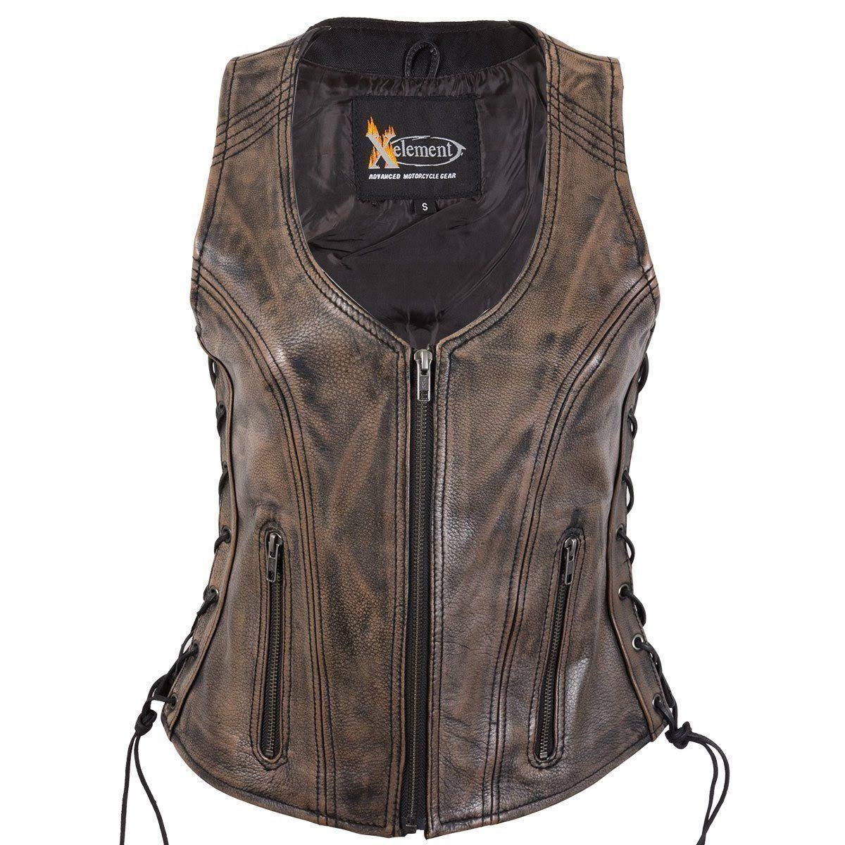 Distress Brown Leather Vest N890