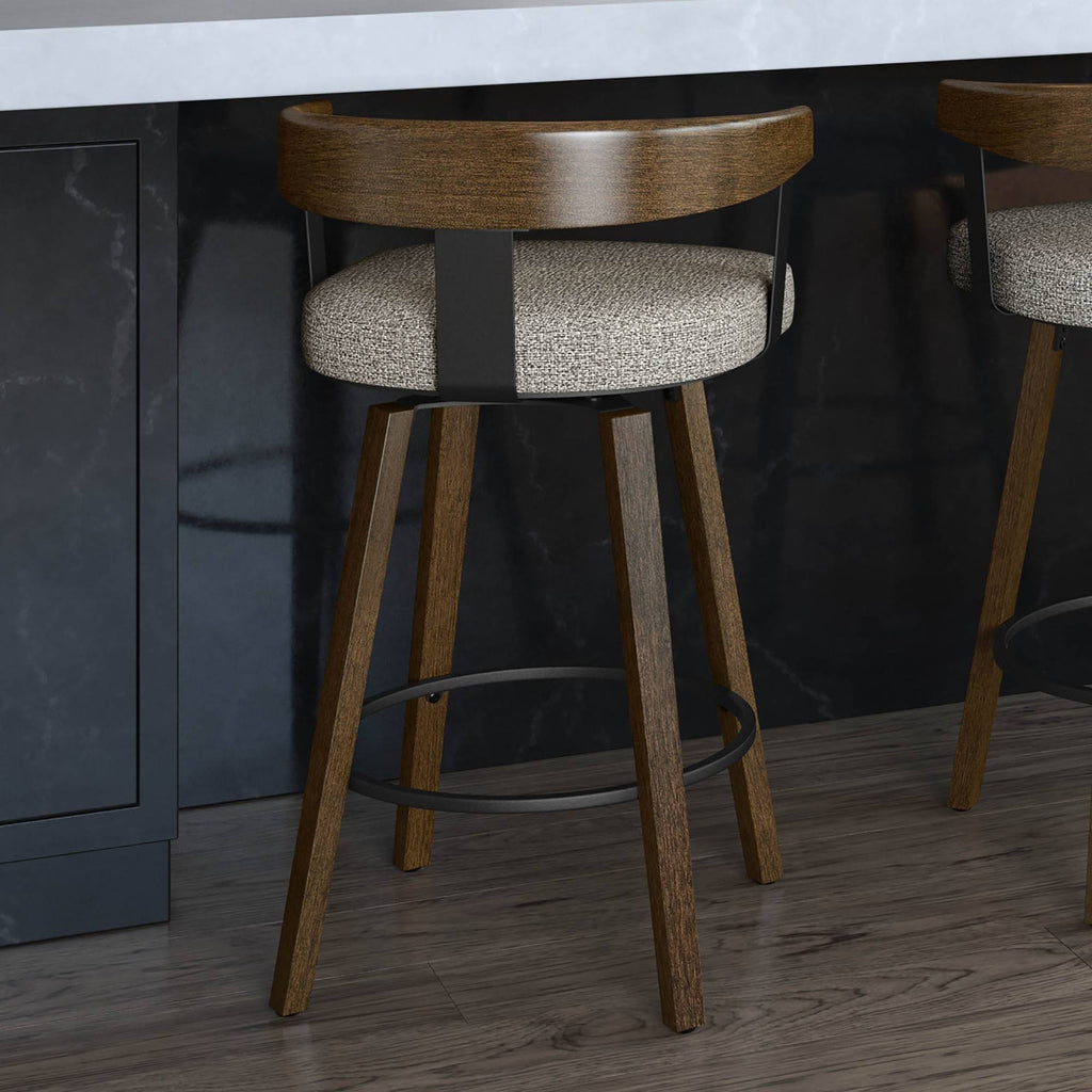 Polyurethane Swivel Counter Stool in Cream/Warm Gray/Black J29029