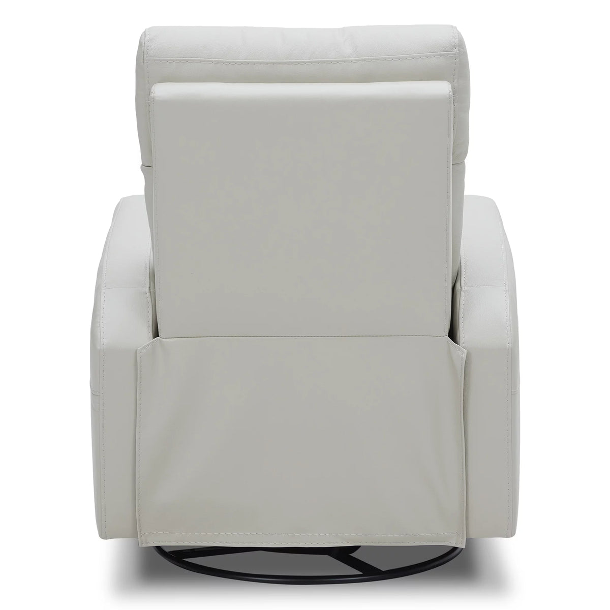 White Leather Power Swivel Glider Recliner W6069