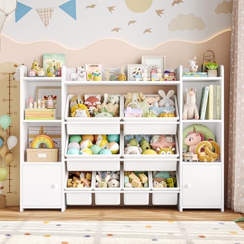 Pink 8 Toy Bins Storage Organizer with Shelf F1255