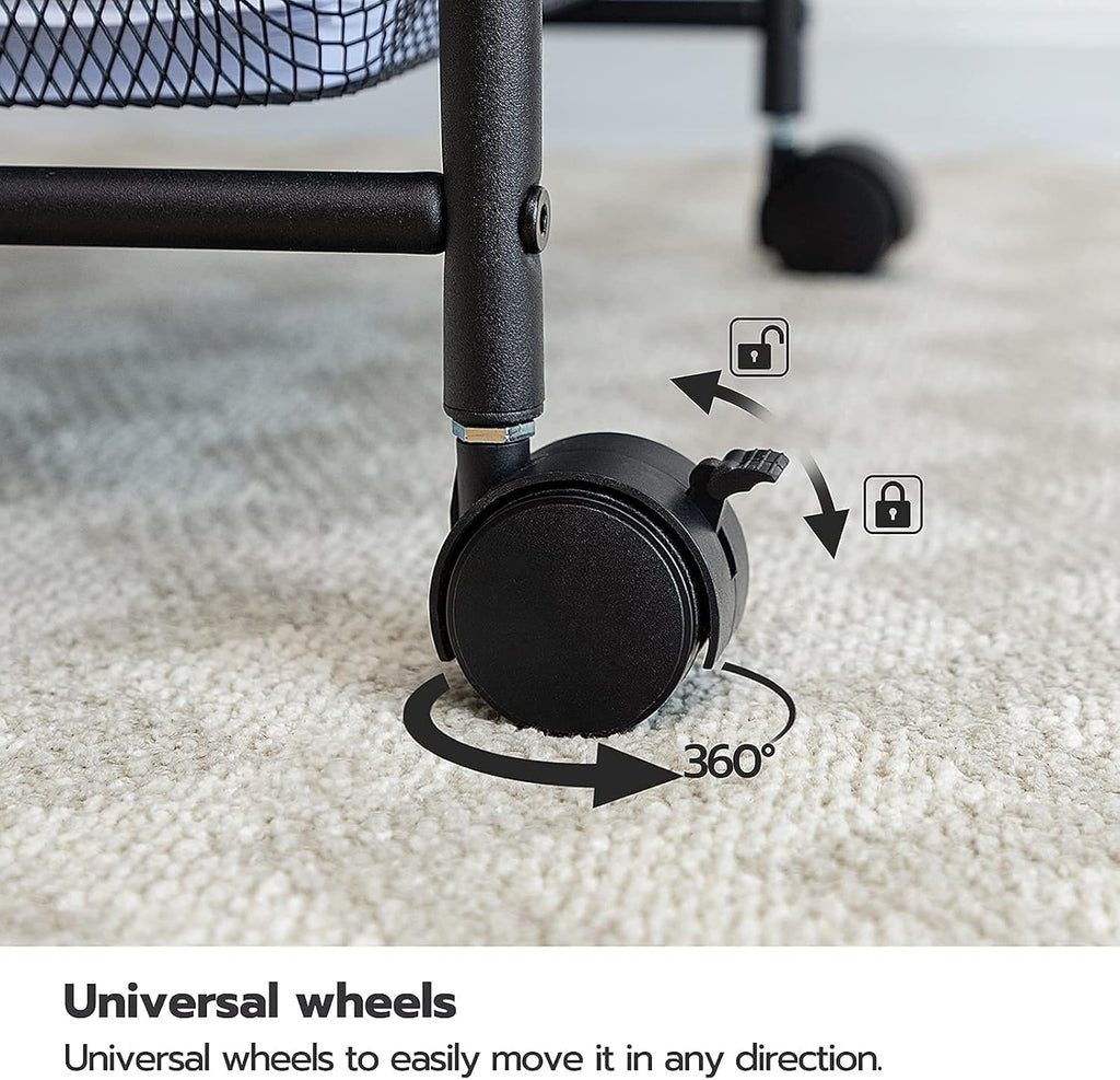 5 Tier Rolling Cart with Mesh Drawers and Wheels Z1905