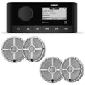 Marine Stereo With 2 Pair of 6.5" White Grill Marine Speakers B670446