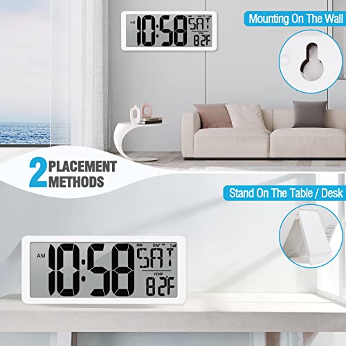 14.2’’ Wall Clock with Auto Backlight, Temp, Date, Timer, DST R474392