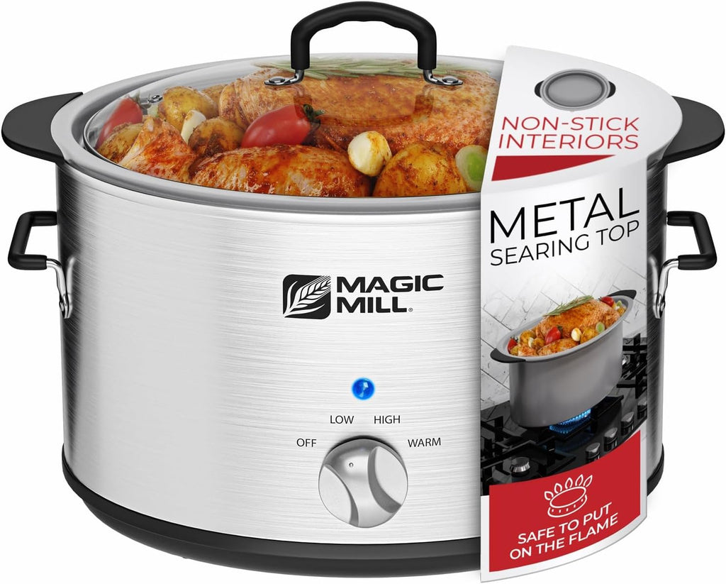 10 Quart Non-Stick Slow Cooker with Tempered Glass Lid F653