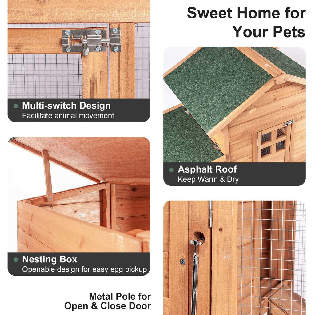 Large Wooden Outdoor Chicken Coop A8964