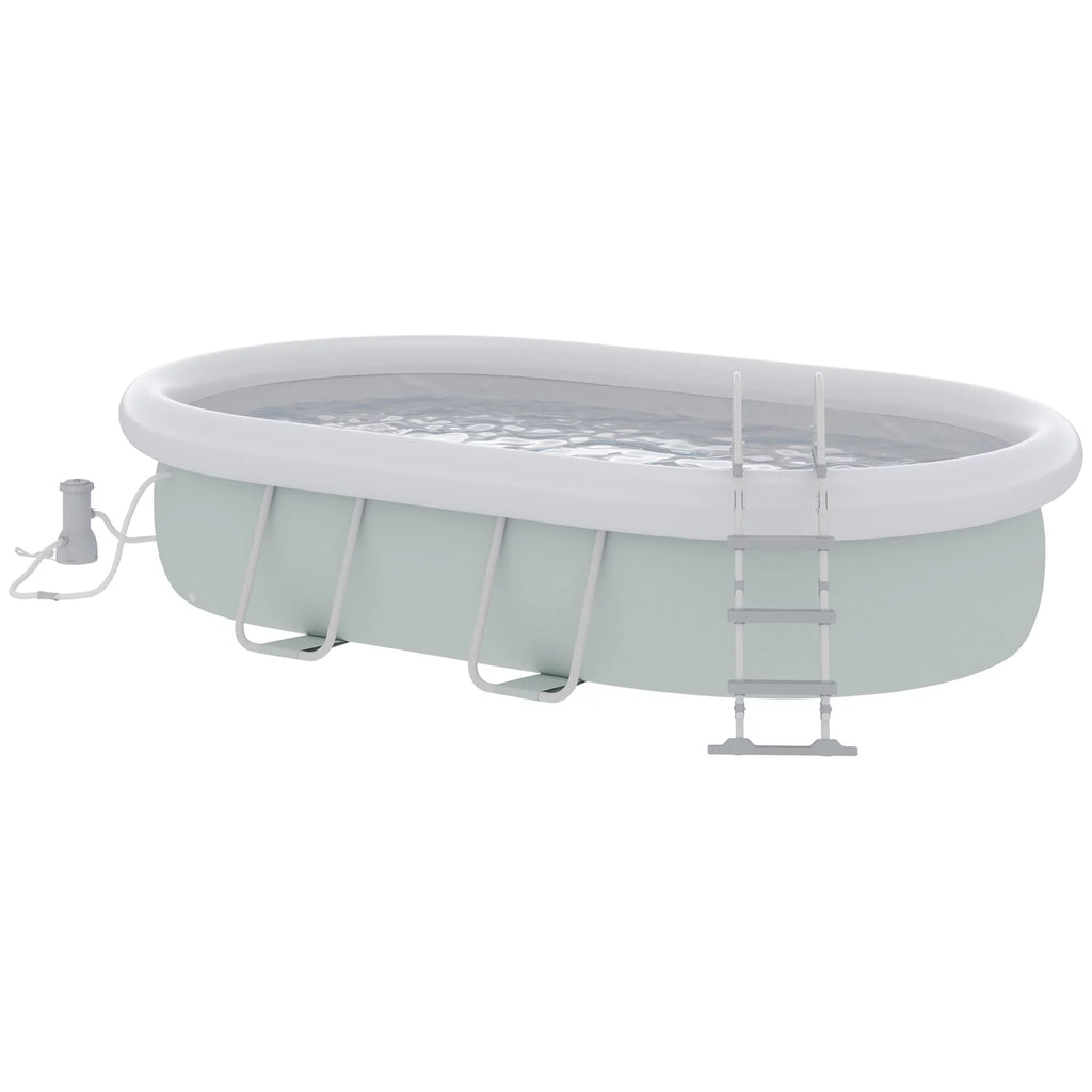 Brown Semi-Inflatable Frame Swimming Pool Y567519