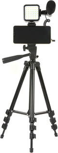 Smartphone Video Kit with LED Light, Wireless Remote, Phone Holder, Mic, Extendable Tripod Stand H846204