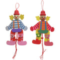 2Pcs Wood Clown Marionette Puppet Toy W9518