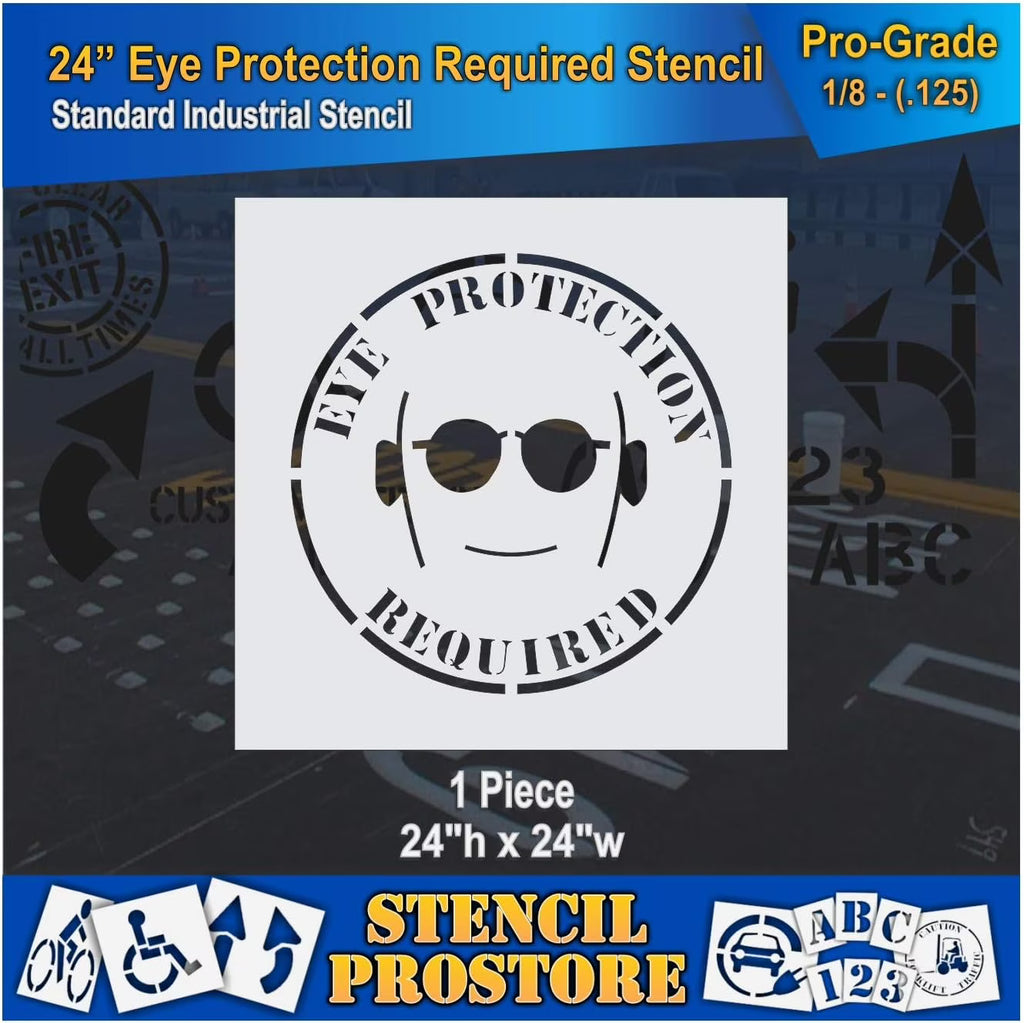 Eye Protection Floor Marking Stencil 24 Inch L3933