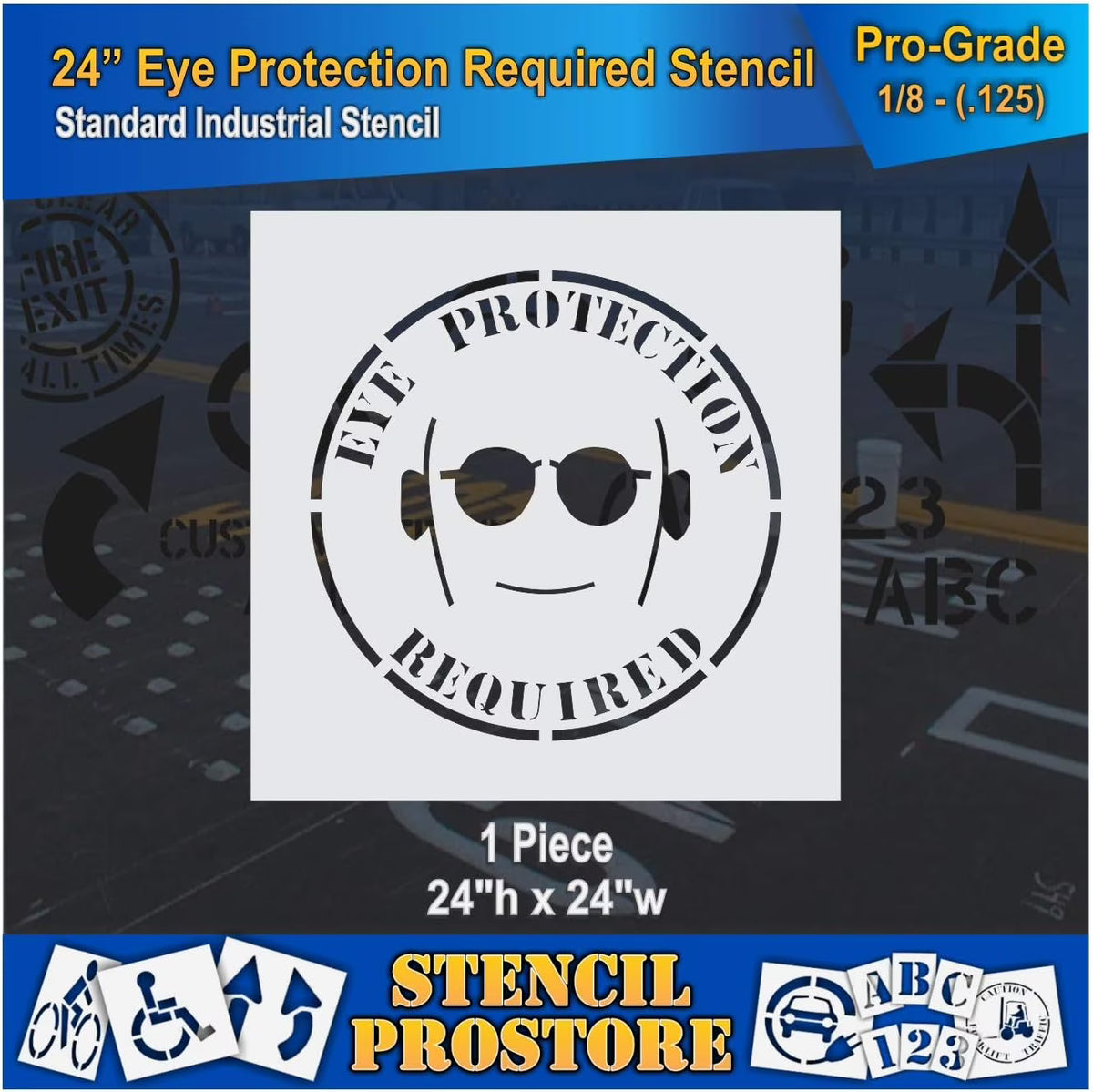 Eye Protection Floor Marking Stencil 24 Inch L3933