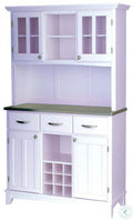 White Buffet with Stainless Steel Top V72945