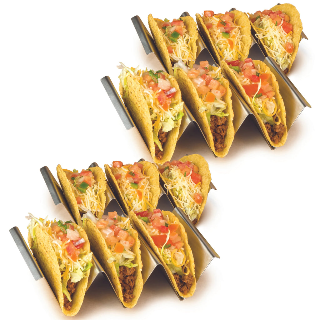 Stainless Steel 4-Piece Taco Holder Tray Set M87155