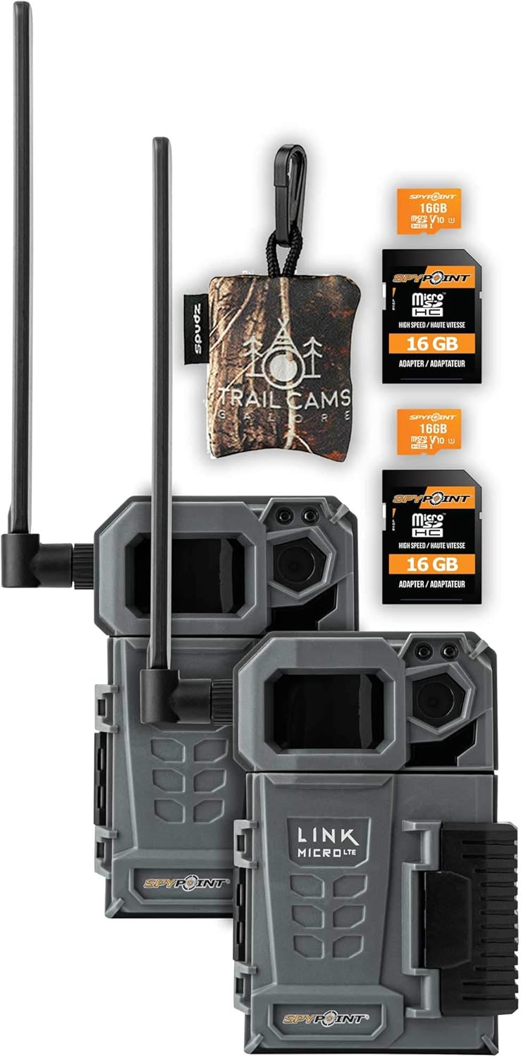 Cellular Trail Camera Twin Pack with SD Cards and Microfiber Cloth Screen Cleaner K359226