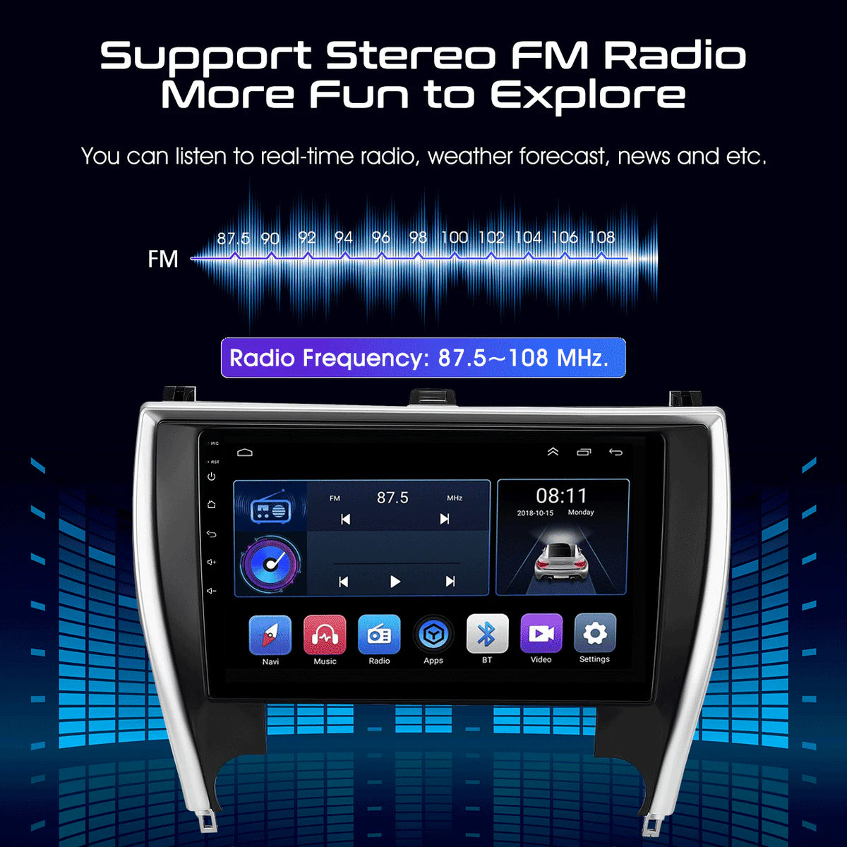 10.1in Carplay Android 12 Car Stereo Radio P906