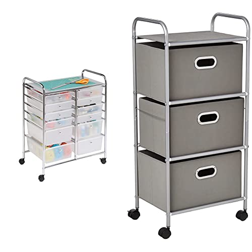 Rolling Storage Cart with 12 Plastic Drawers I98496