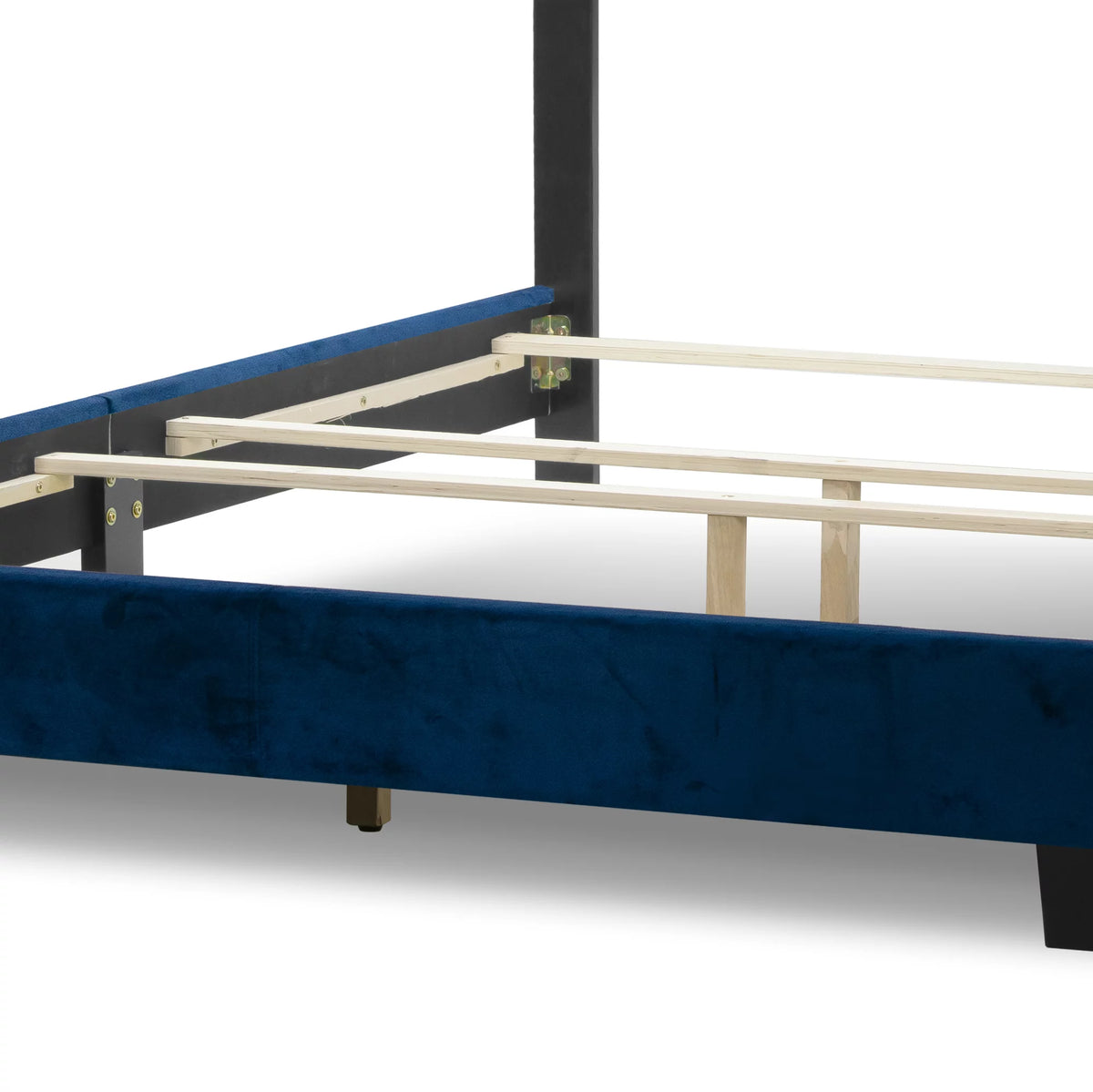 Queen Bed with Button Tufting and Nail Head Trim in Blue X542665