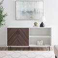 White / Ash Brown TV Console E1857