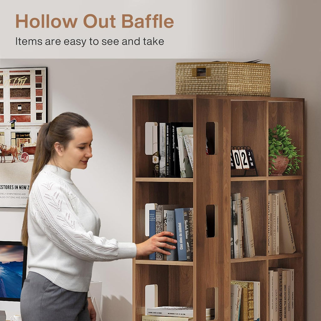 15 Cube 5 Tier Wooden Open Bookshelf (Brown) F48608