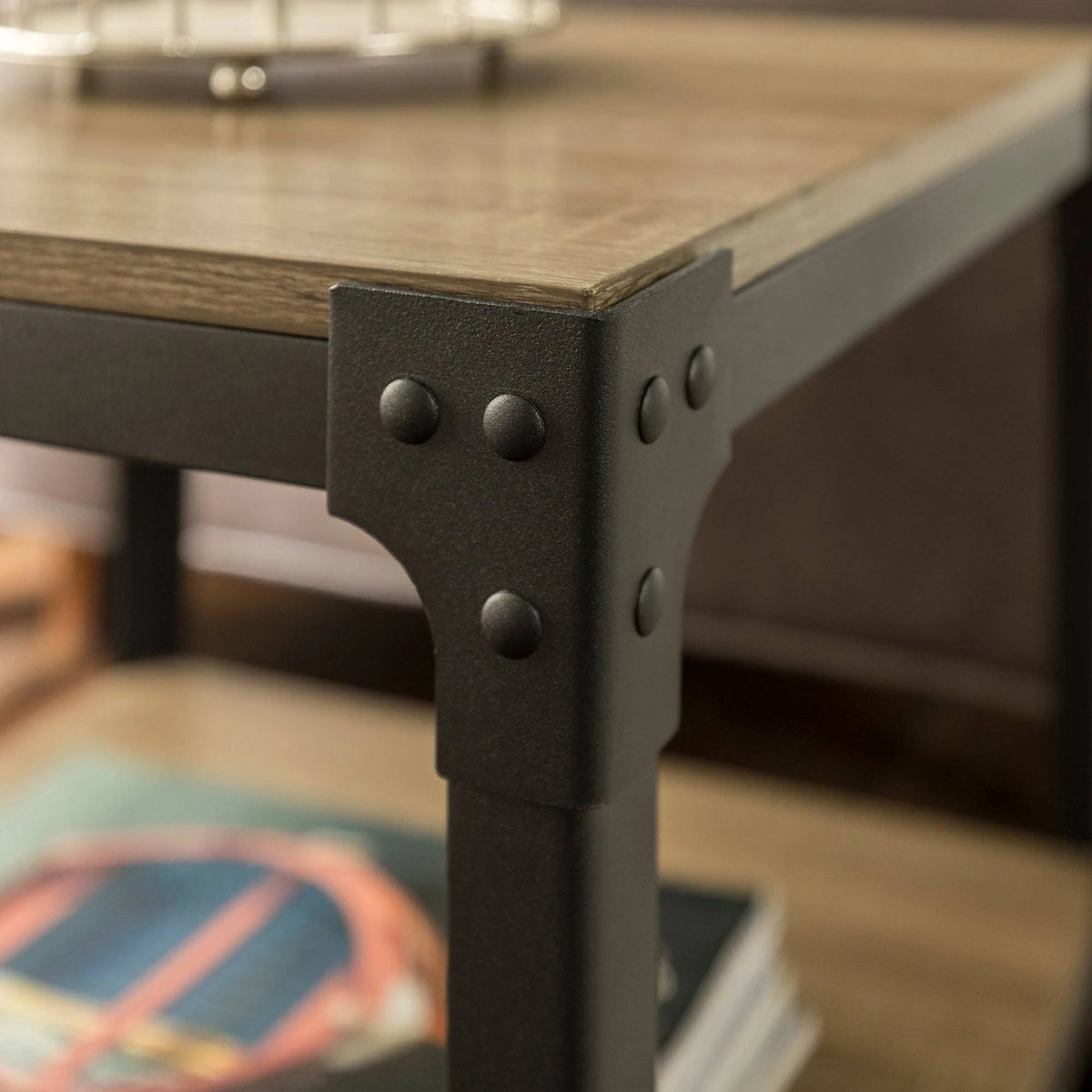 Angle Iron Side Tables Set of 2 Driftwood X460650