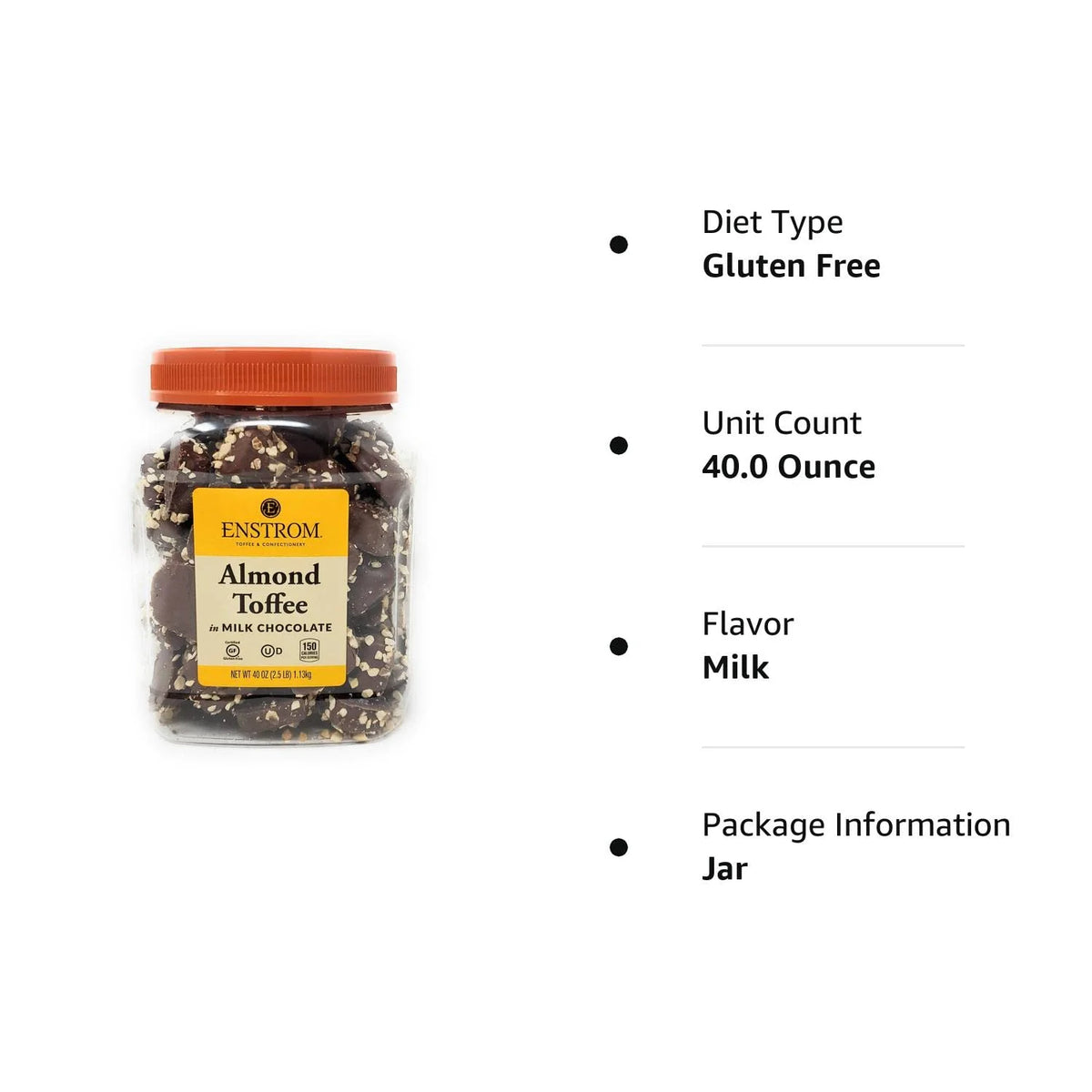 Almond Toffee Tub (Milk, 2.5lb) P659