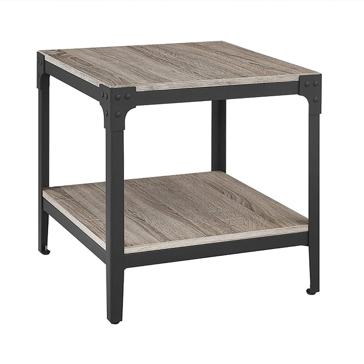 Angle Iron Side Tables Set of 2 Driftwood X460650