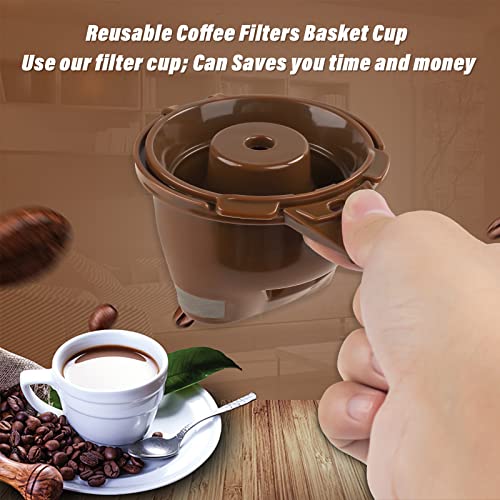 Single Serving Ground Coffee Brew Filter Holder Basket Reusable Coffee Filter Brown E648443