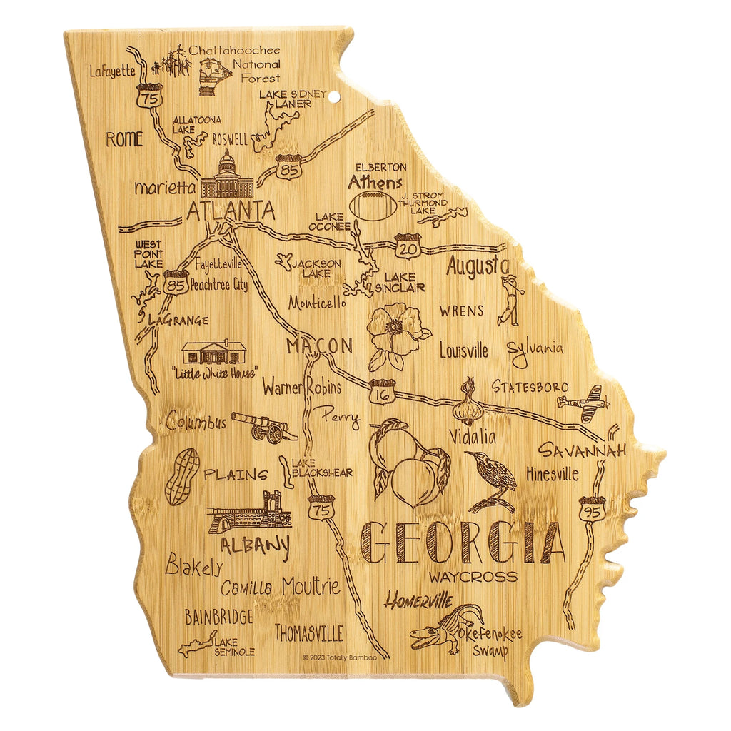 Georgia State Shaped Bamboo Cutting Board S808289