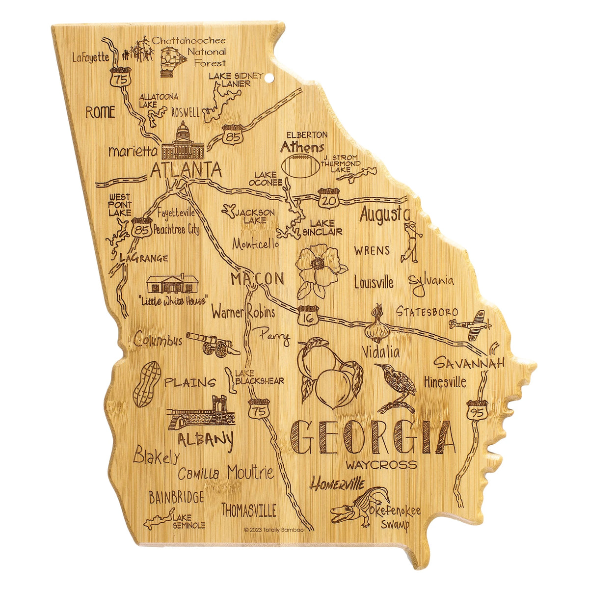 Georgia State Shaped Bamboo Cutting Board S808289