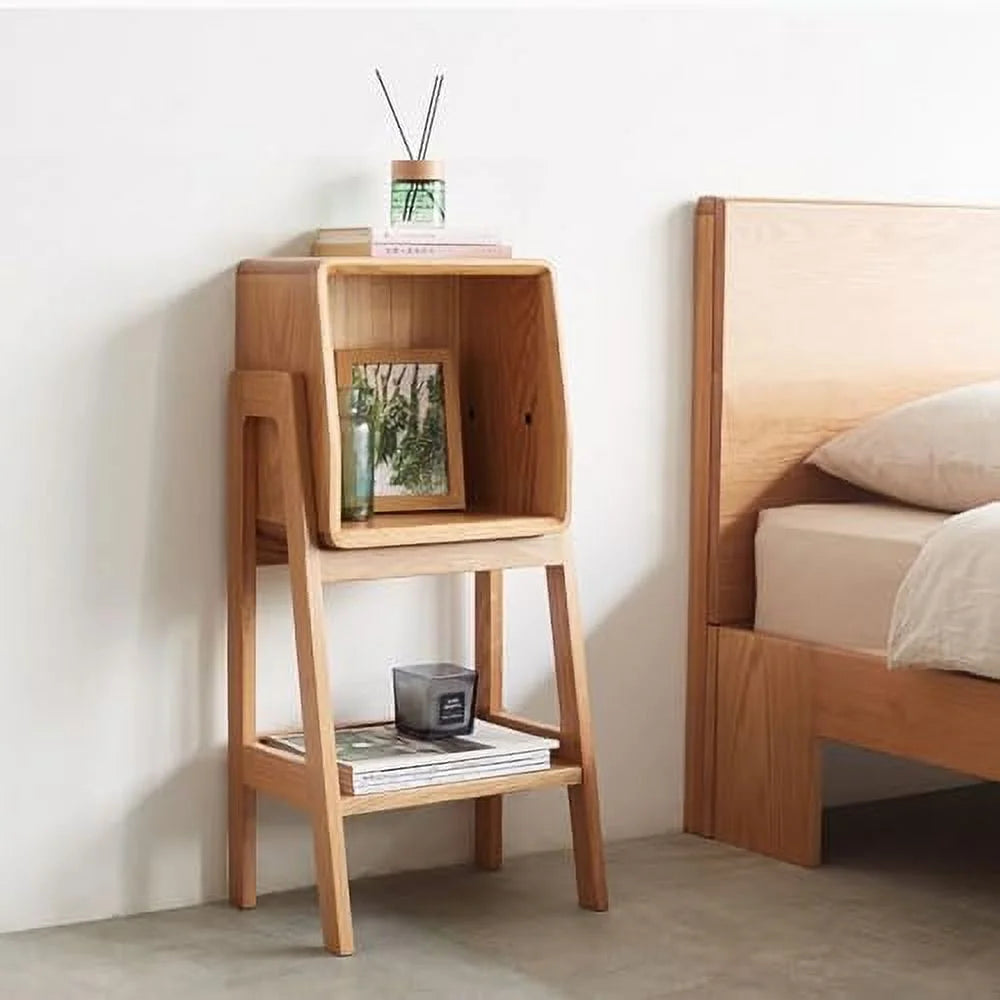 Solid Oak Wood 2 Tier End Table T30293