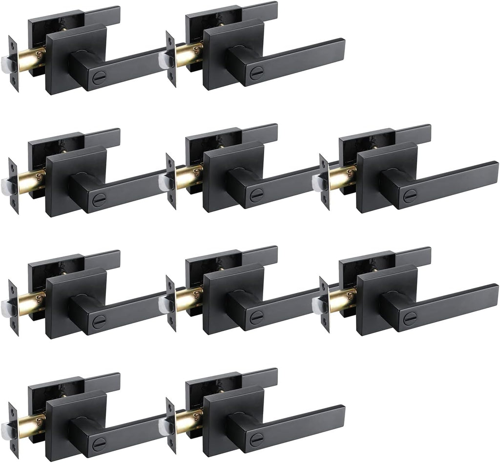 Matte Black Zinc Alloy Privacy Door Lever Lock C301