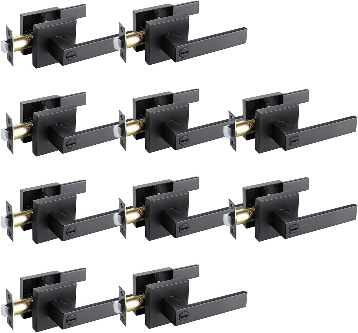 Matte Black Zinc Alloy Privacy Door Lever Lock C301