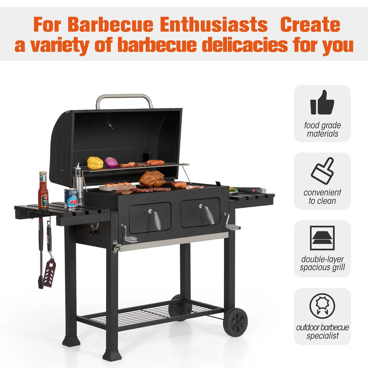 Charcoal Grill Extra Large Portable BBQ Grill X6132