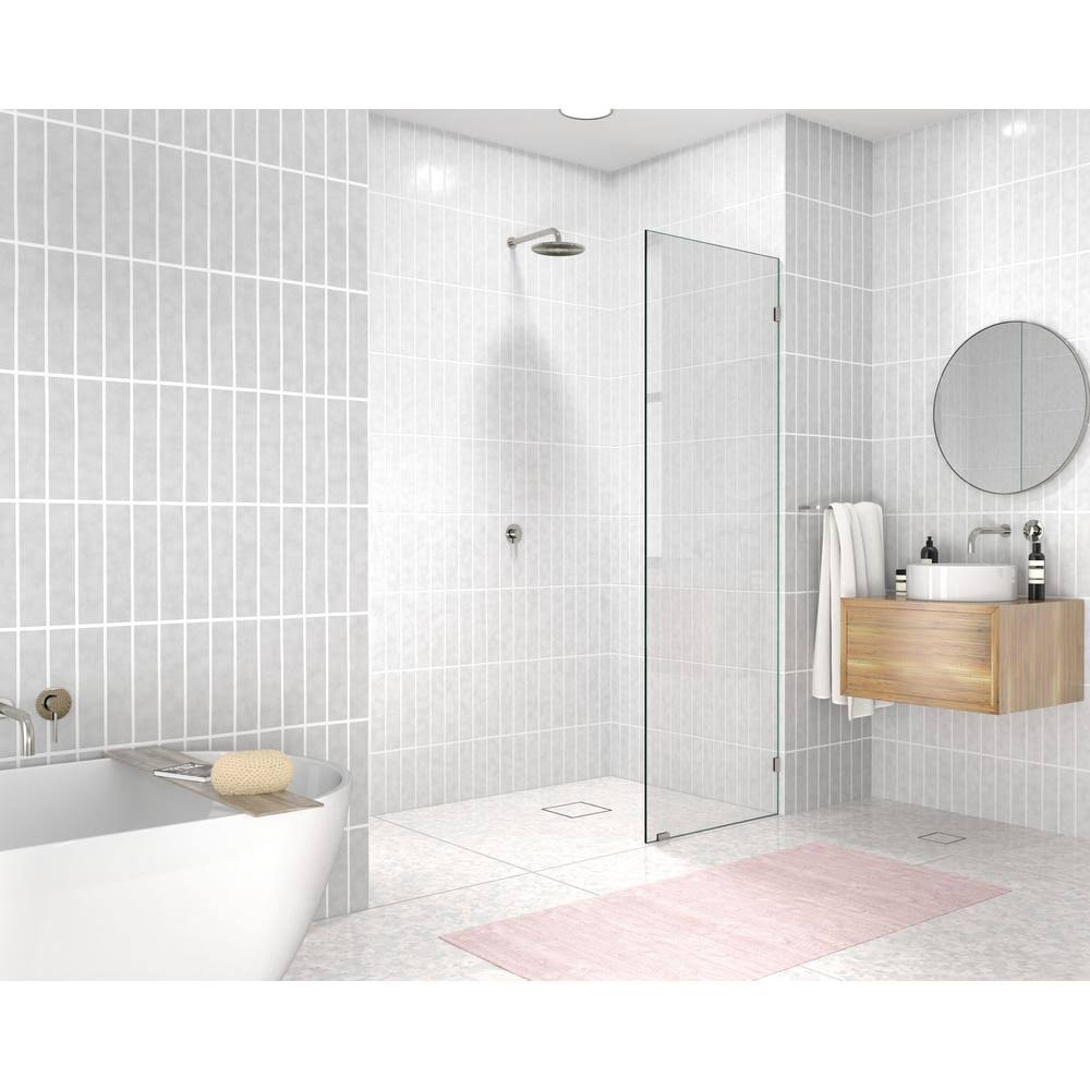 Frameless Fixed Glass Panel Brushed Nickel G9274