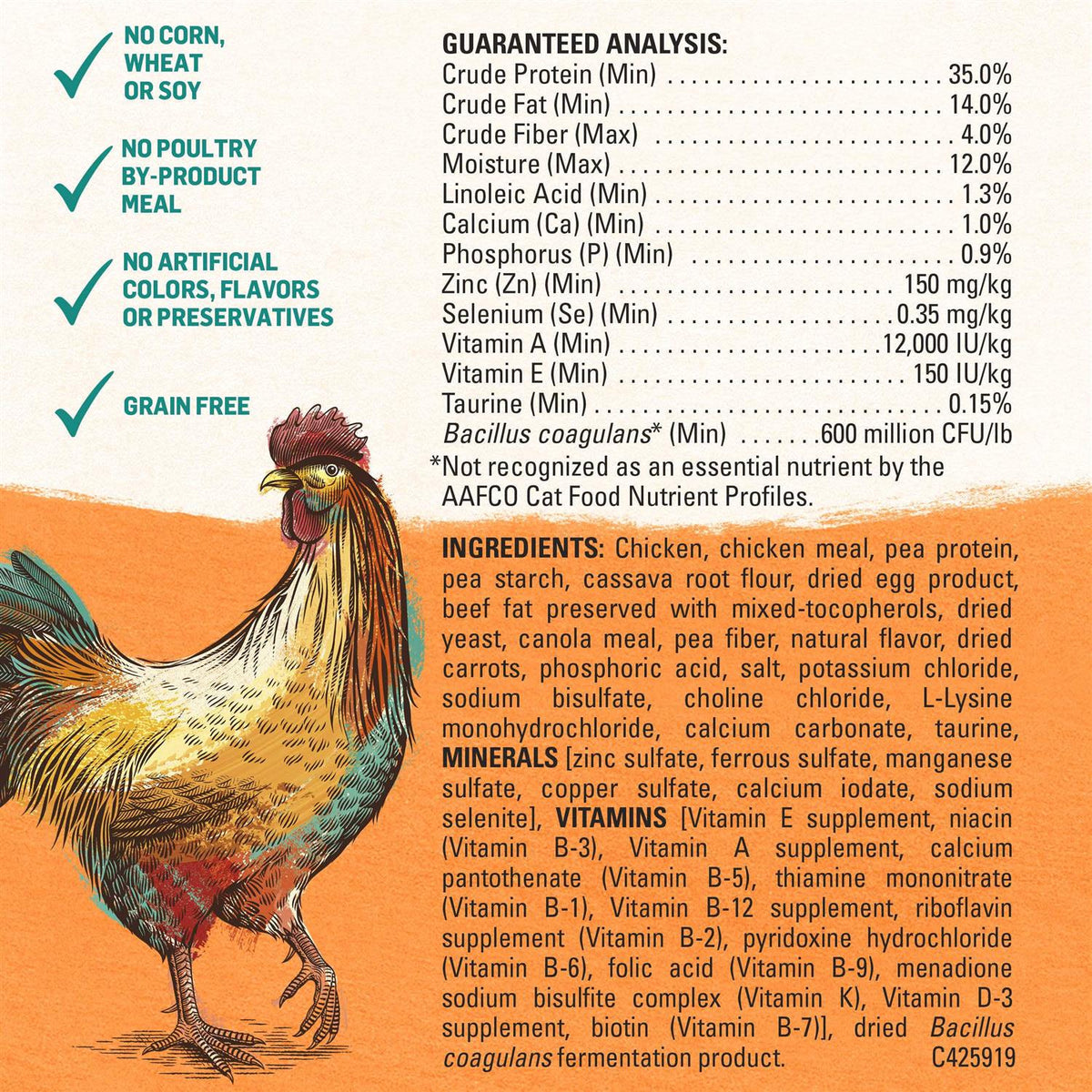 Grain Free White Meat Chicken & Egg Recipe Dry Cat Food L754
