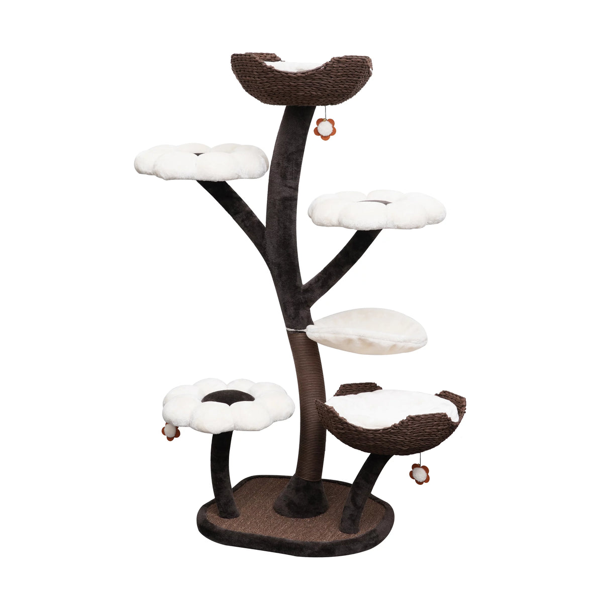 Natural Blossom Woven Tree Branches 6-Level Cat Tree with Hammock T30645