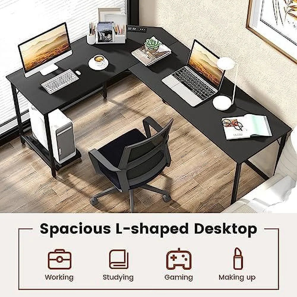 L-Shaped Office Desk with Power Outlets Y5129