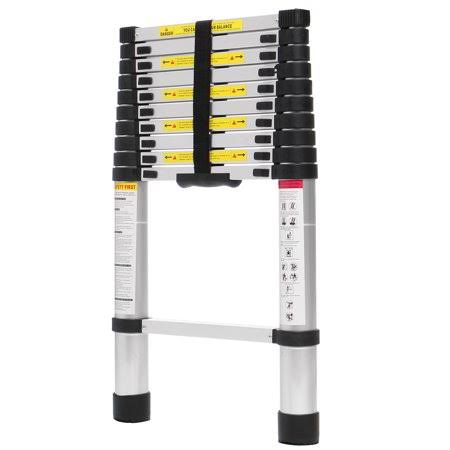 Aluminum Telescoping Ladder, Non-Slip Folding Ladder with Foot Pad W90440