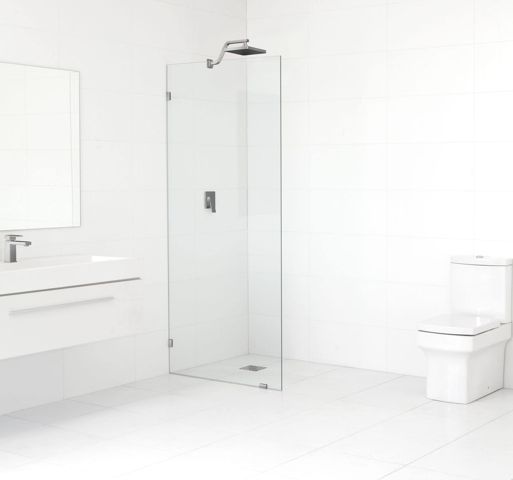 Frameless Fixed Glass Panel Brushed Nickel G9274