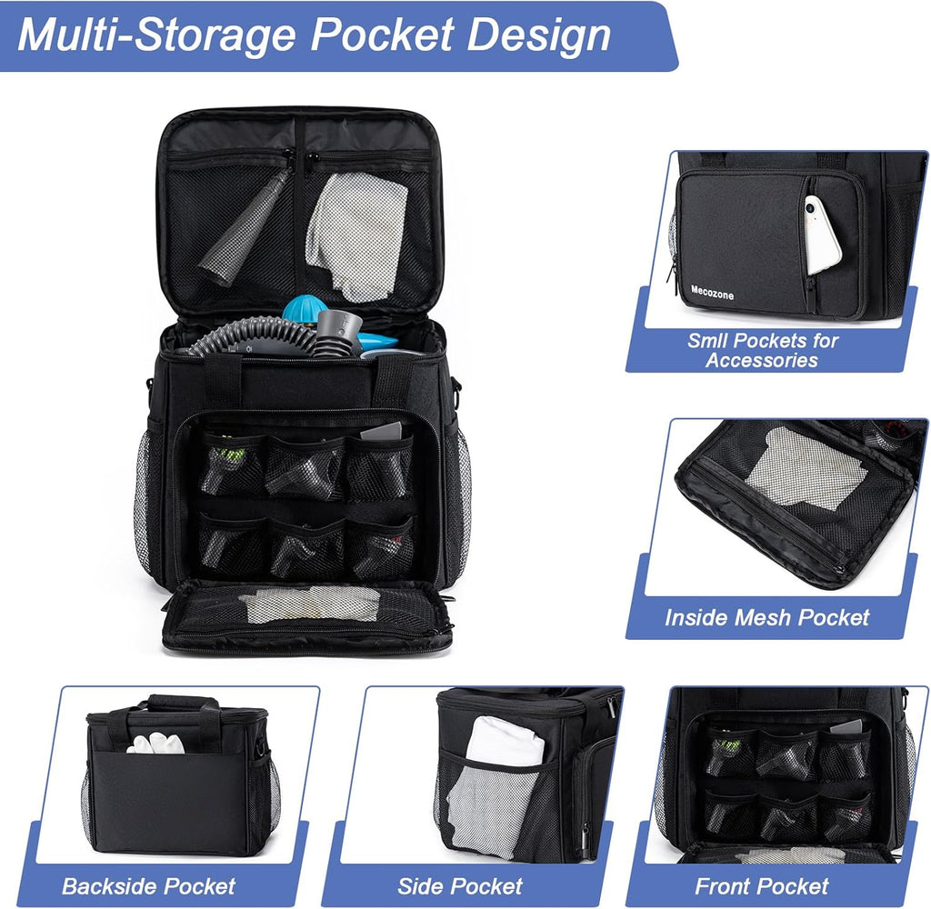 Black Handheld Steam Cleaner Carry Bag with Multiple Pockets G93939