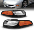 Black Replacement Bumper Parking Turn Signal Lights Set of 2 H62482