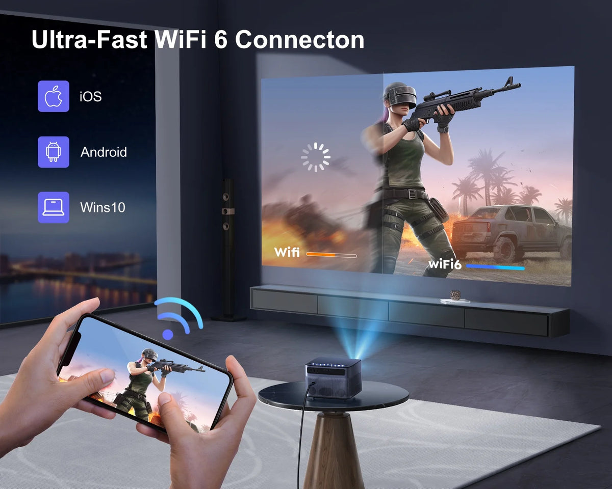 Native 1080P 5G WiFi 6 LCD Projector W42883
