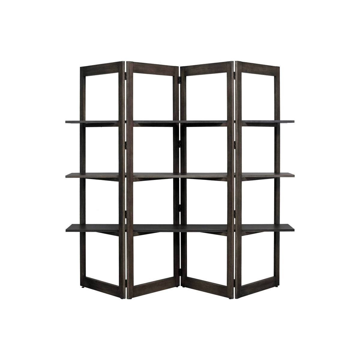 Dark Brown Solid Wood Bookcase Room Divider O757