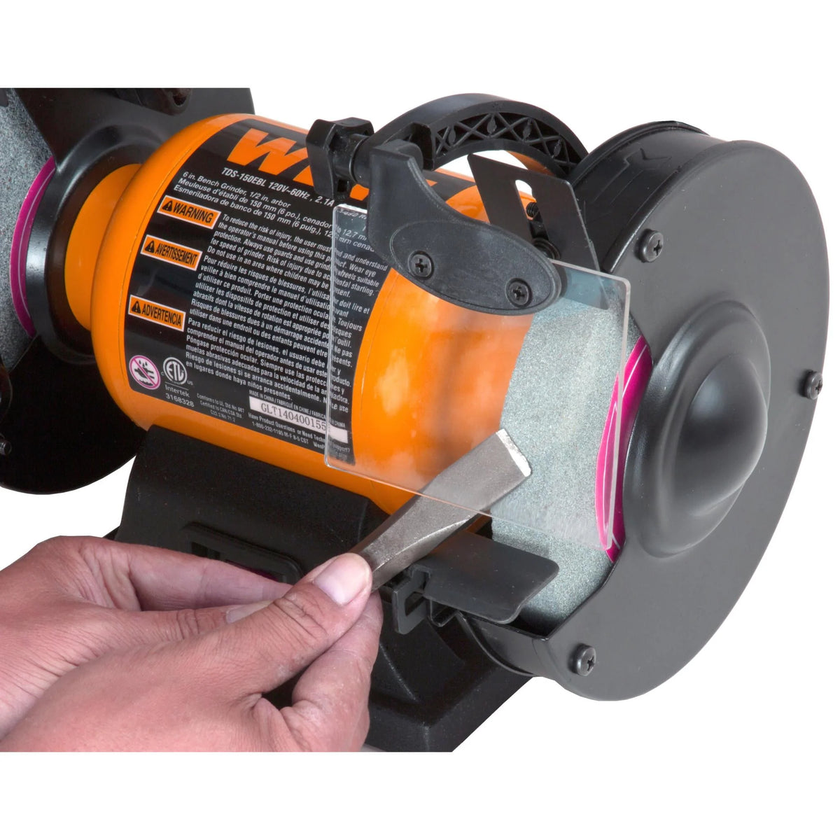 6-Inch Single Speed Bench Grinder with Work Light V453